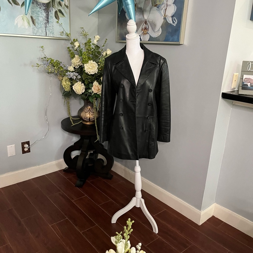 Alfani outer wear black extra small size leather jacket.